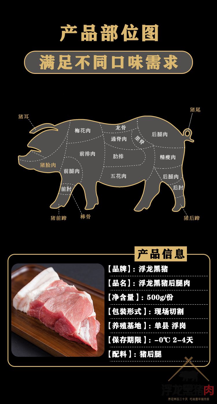 后腿肉 生态黑猪肉(图6)